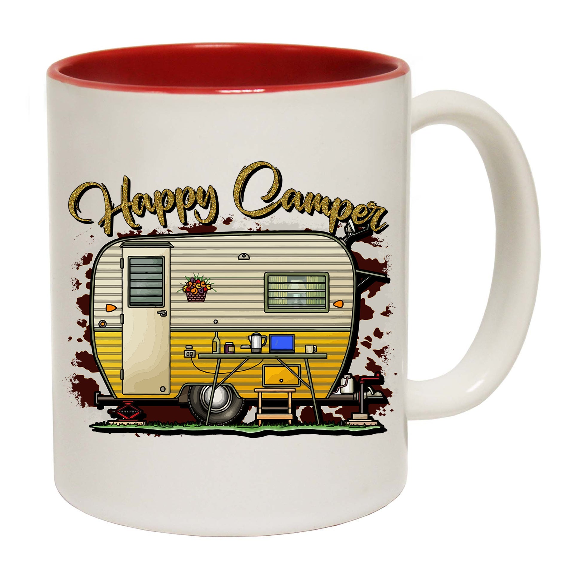 Happy Camper Small Caravan - Funny Coffee Mug