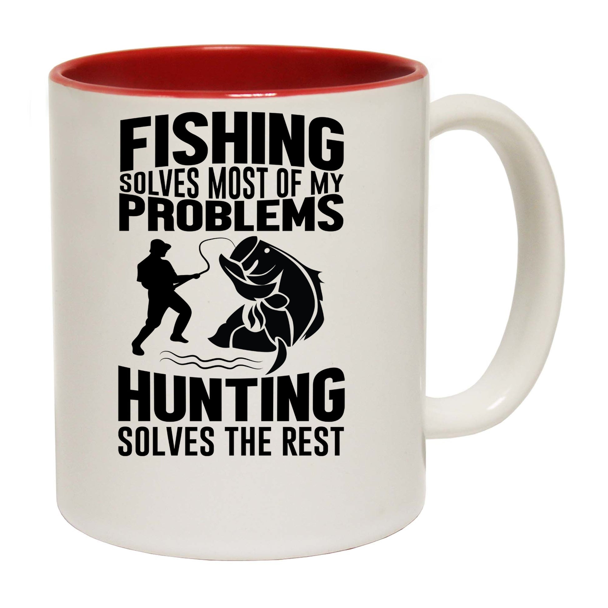 Fishing Solves Most Of My Problems Hunting Solves The Rest - Funny Coffee Mug