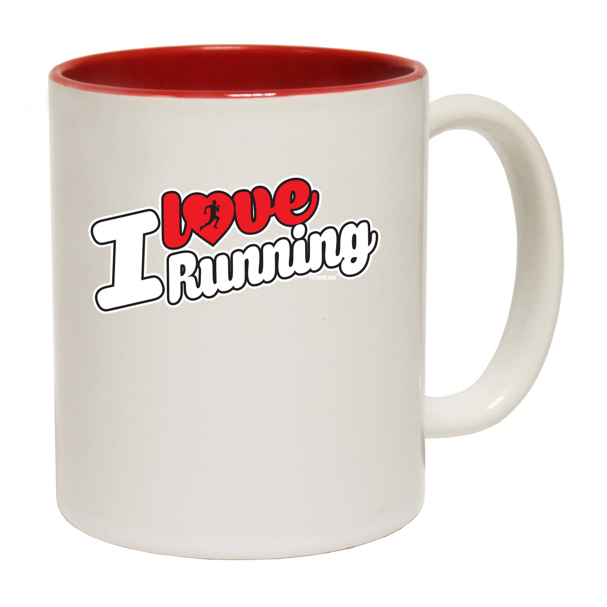 Pb I Love Running Stencil - Funny Coffee Mug