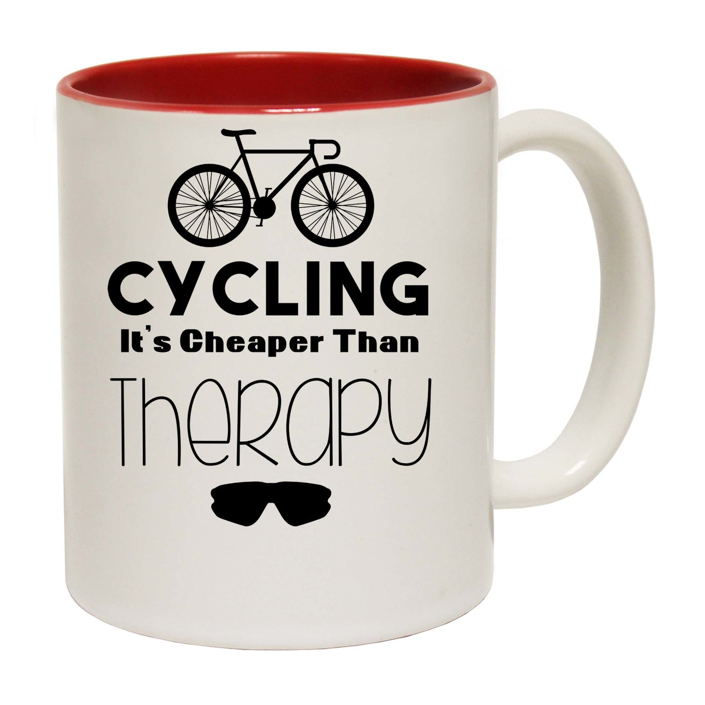 Cycling Its Cheaper Than Therapy - Funny Coffee Mug