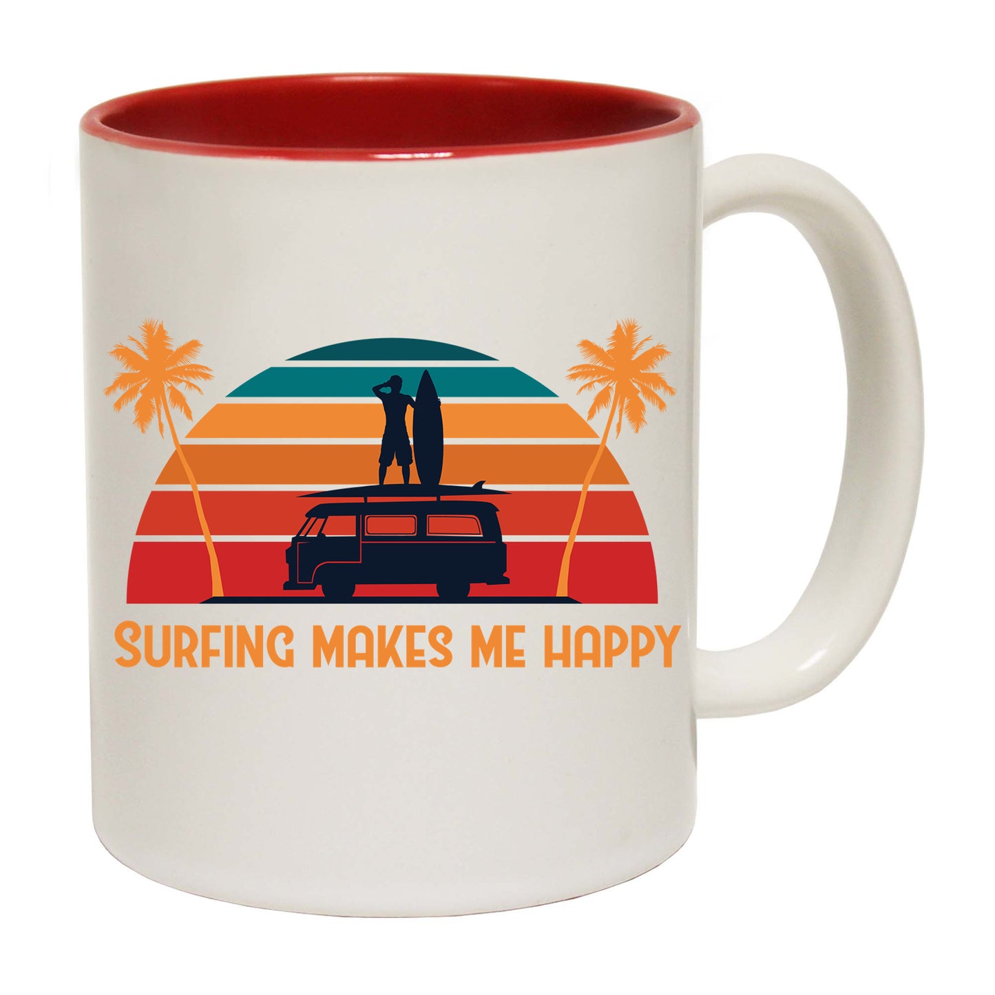 Surfing Makes Me Happy Surf - Funny Coffee Mug