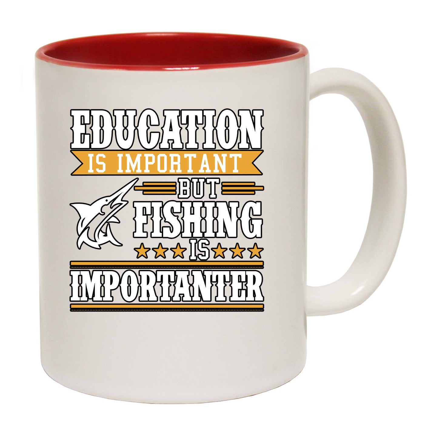 Fishing Education Is Important Fishing Is Importanter - Funny Coffee Mug