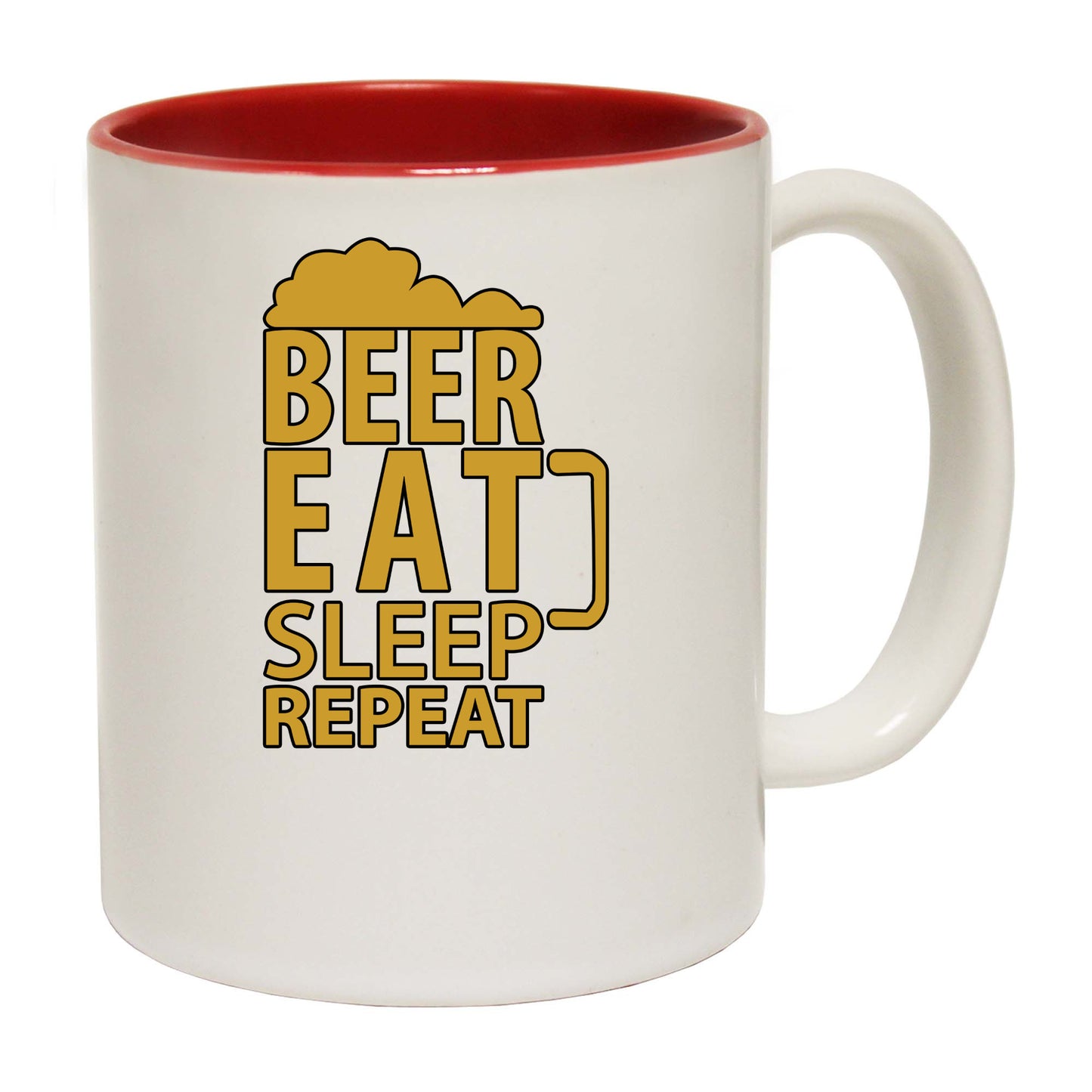 Beer Eat Sleep Repeat - Funny Coffee Mug