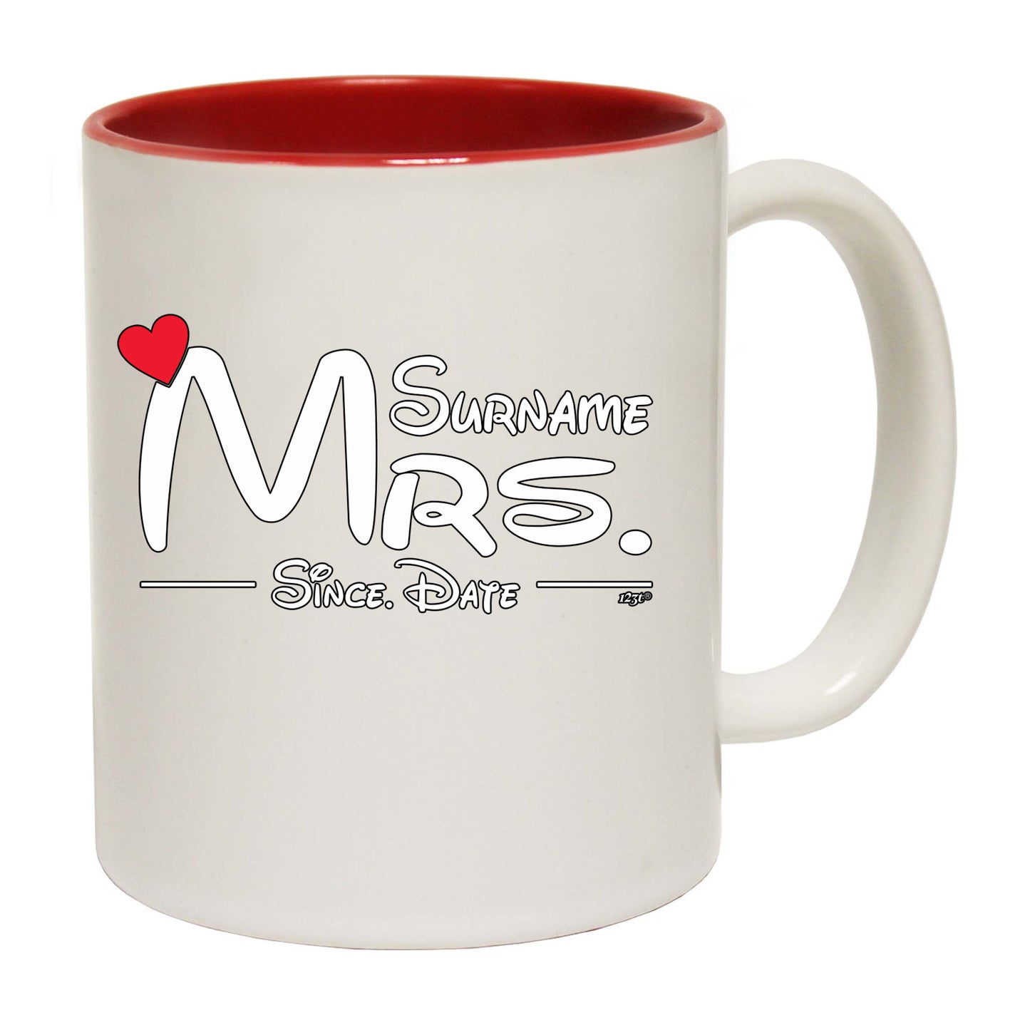 Surname Heart Mrs Since - Funny Coffee Mug