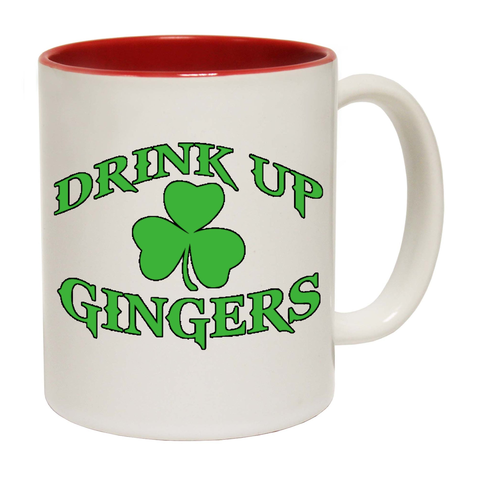 Drink Up Gingers Shamrock Lucky Clover Irish St Patricks Day - Funny Coffee Mug