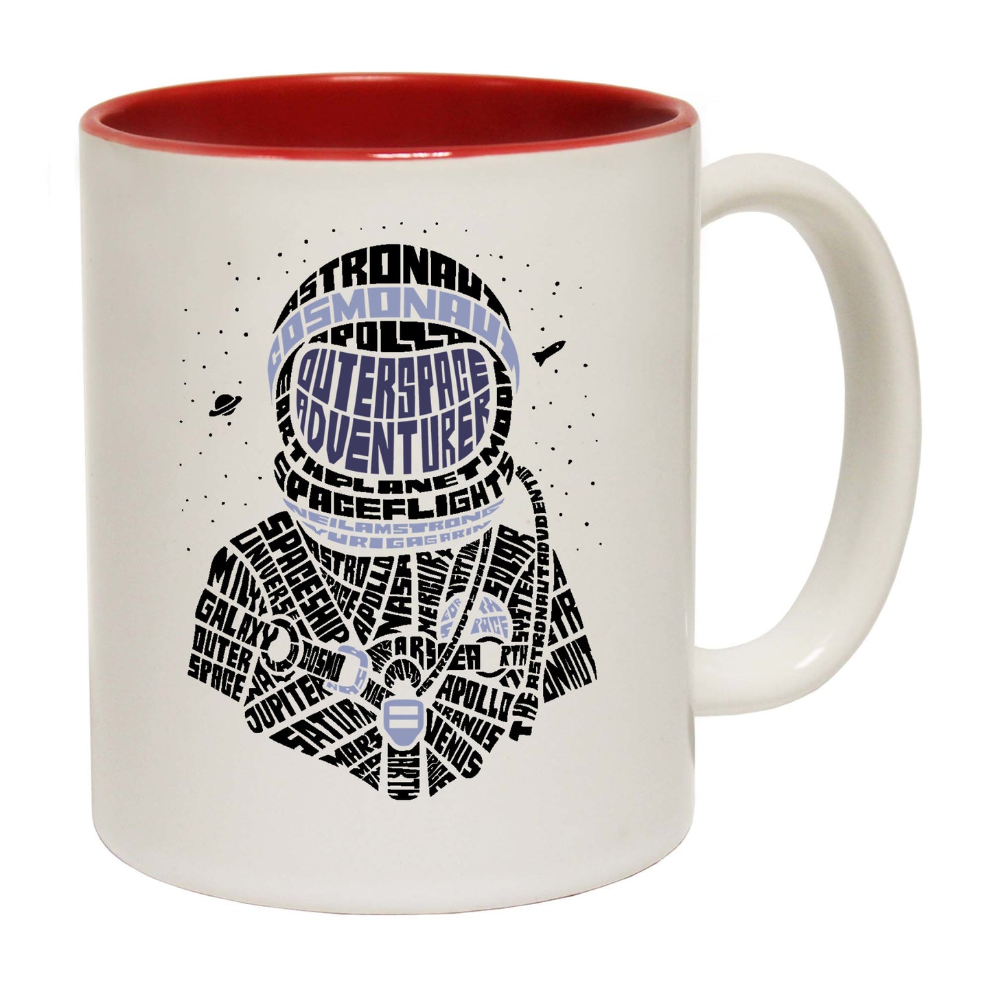 Astronaut Space Race Calligram Outta - Funny Coffee Mug