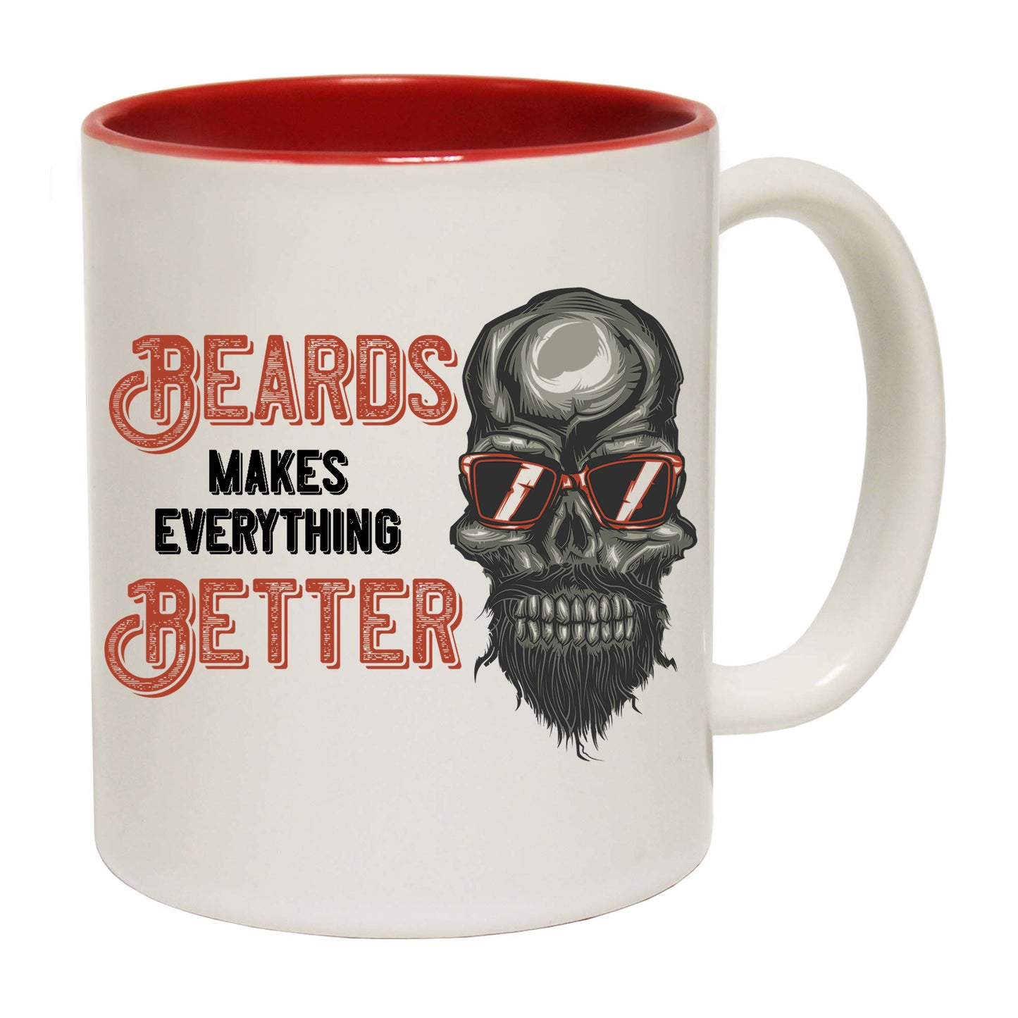 Biker Skull Beards Make Everything Better Motorbike Motorcycle - Funny Coffee Mug