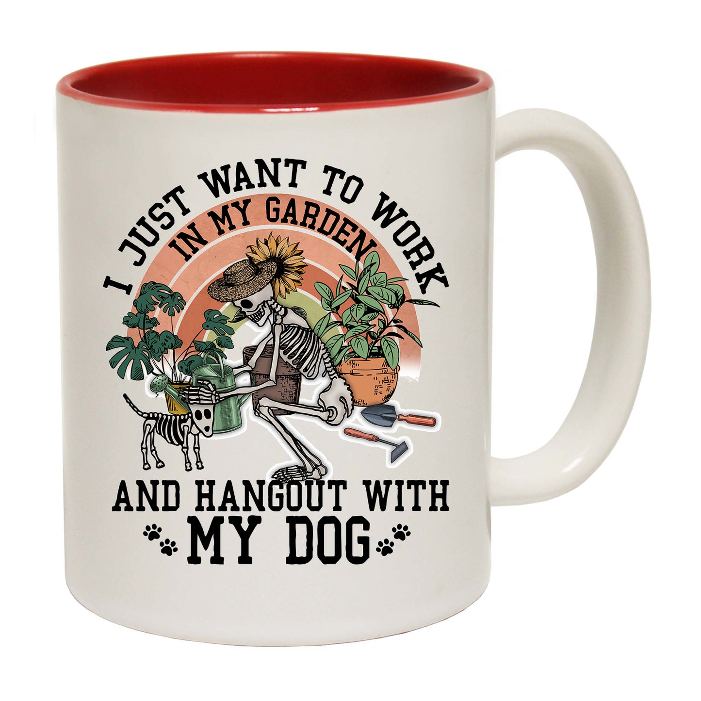 Work In The Garden And Hang With My Dog Gardening - Funny Coffee Mug