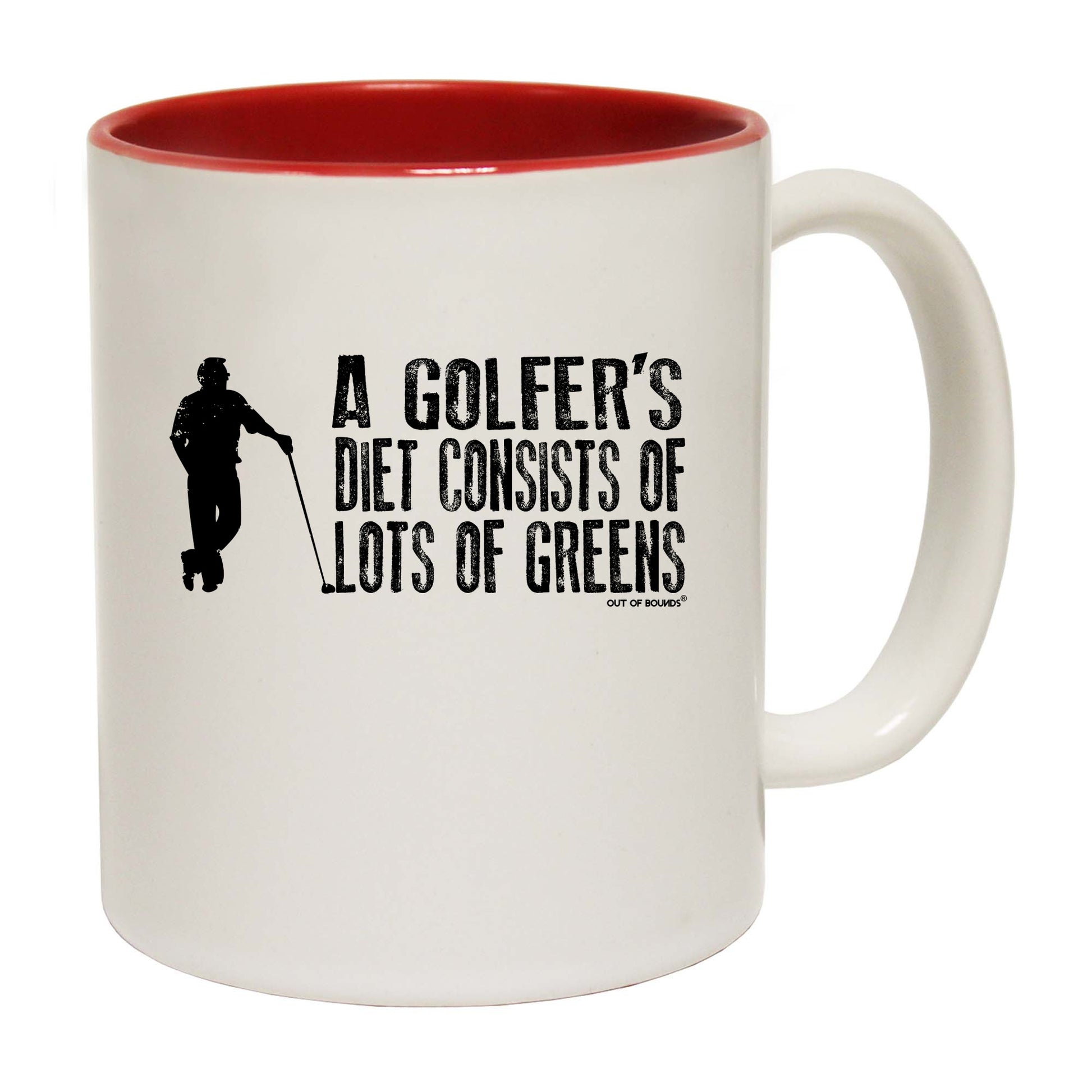 Oob A Golfers Diet Consists Greens - Funny Coffee Mug