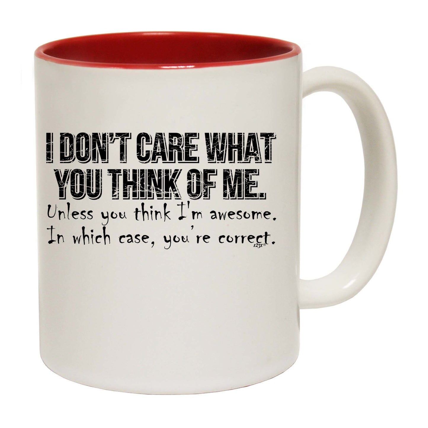 Dont Care What You Think Of Me Unless You Think Im Awesome - Funny Coffee Mug