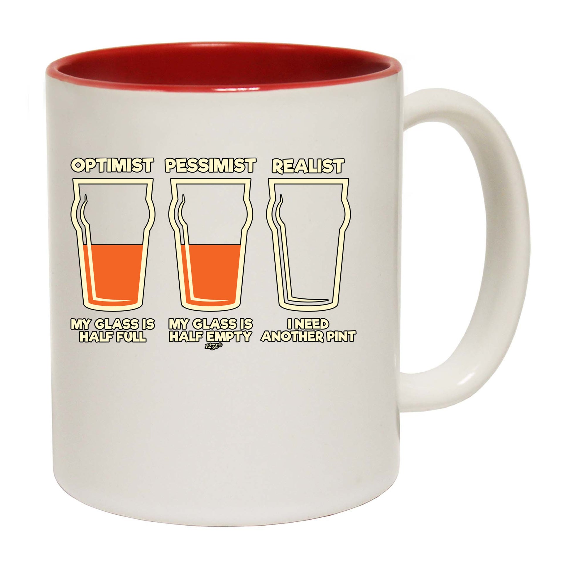 Optimist Pessimist Realist Beer - Funny Coffee Mug