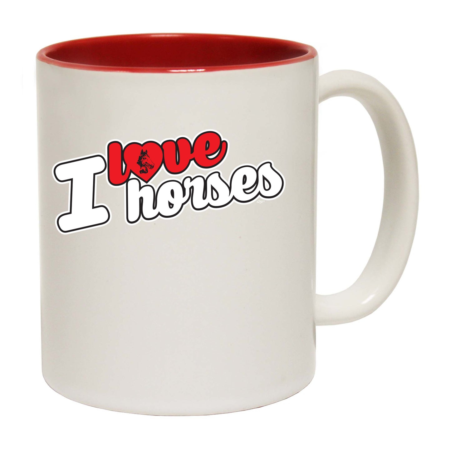 Love Horses Stencil - Funny Coffee Mug