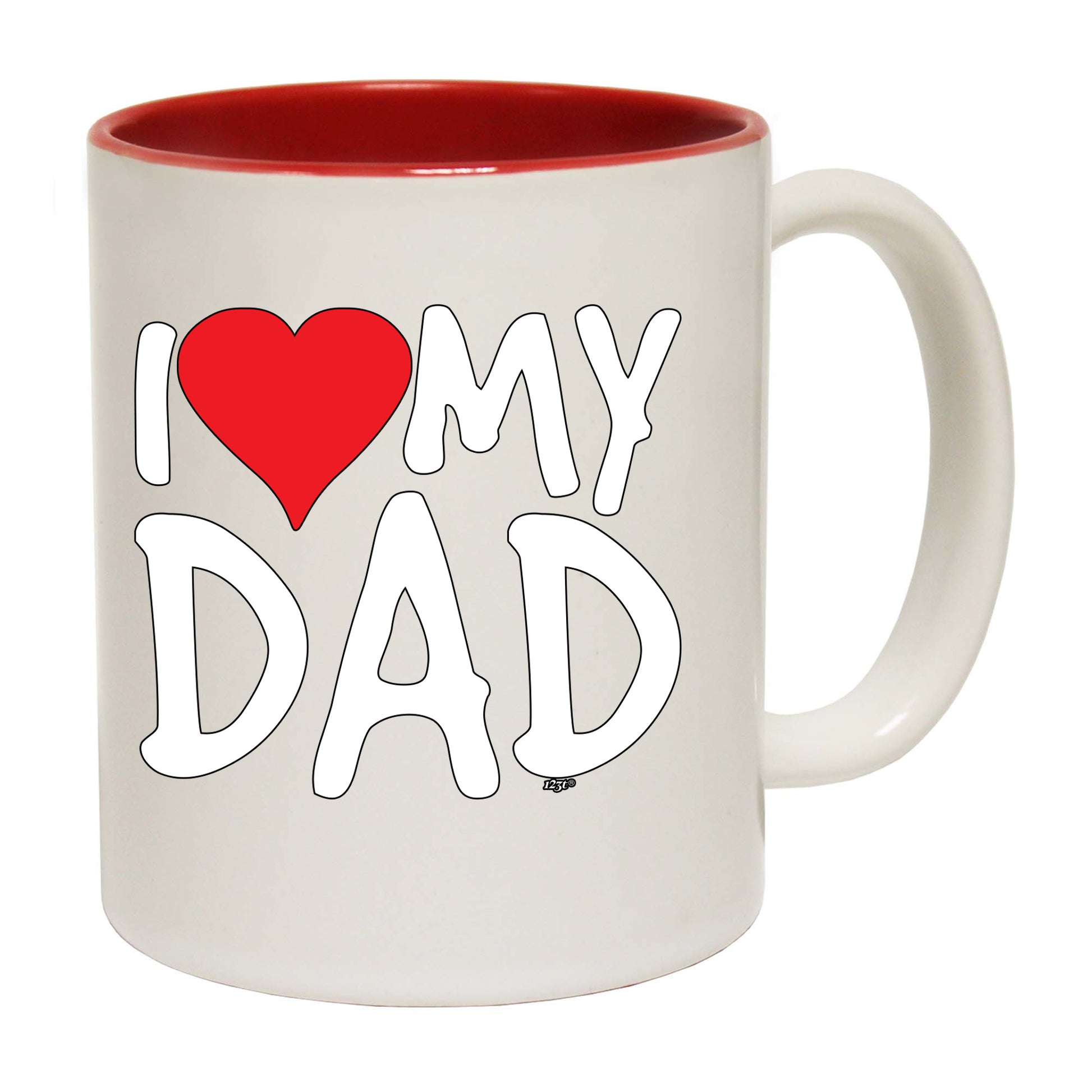 Love Dad Red Heart - Funny Coffee Mug