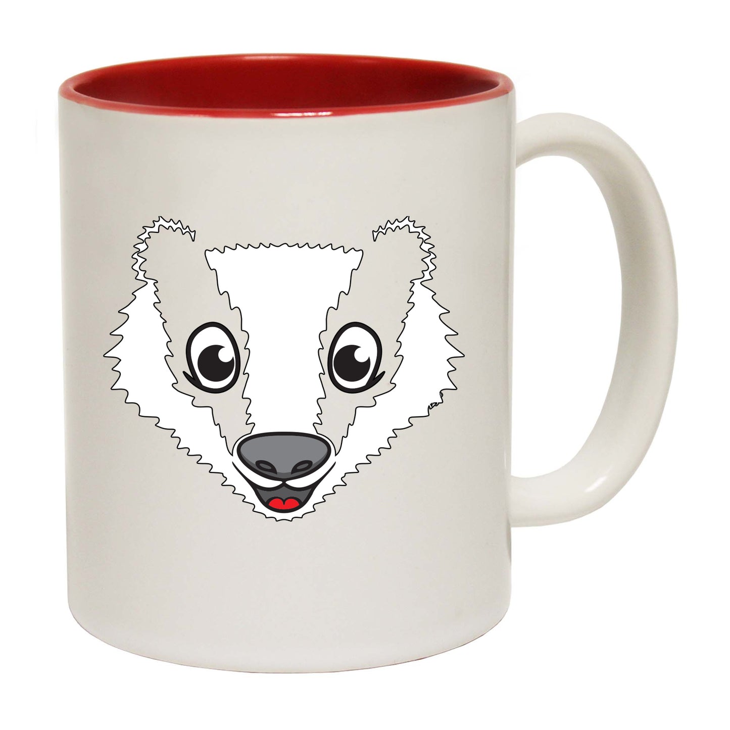 Badger Animal Face Ani Mates - Funny Coffee Mug