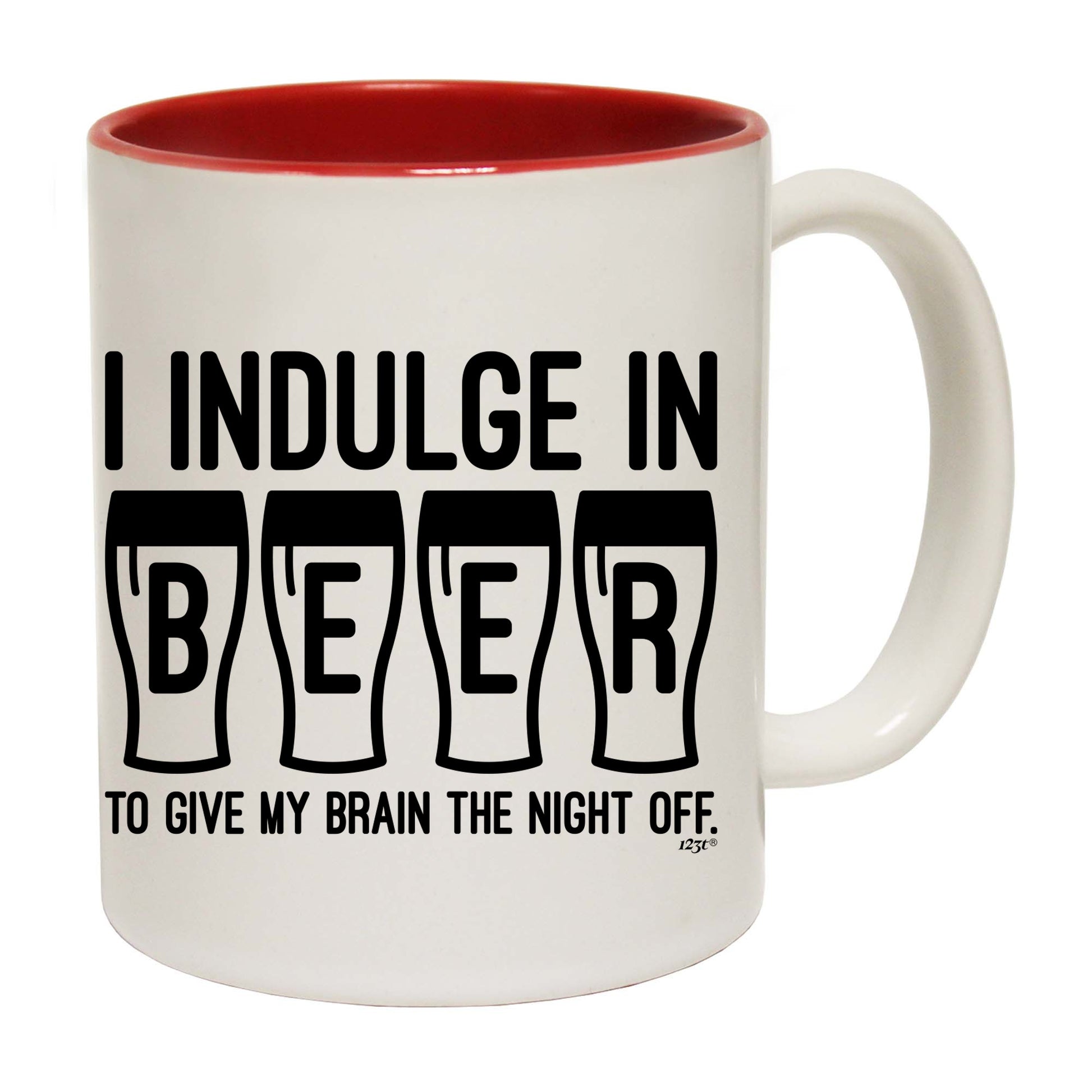 Inndulge In Beer To Give My Brain The Night Off - Funny Coffee Mug