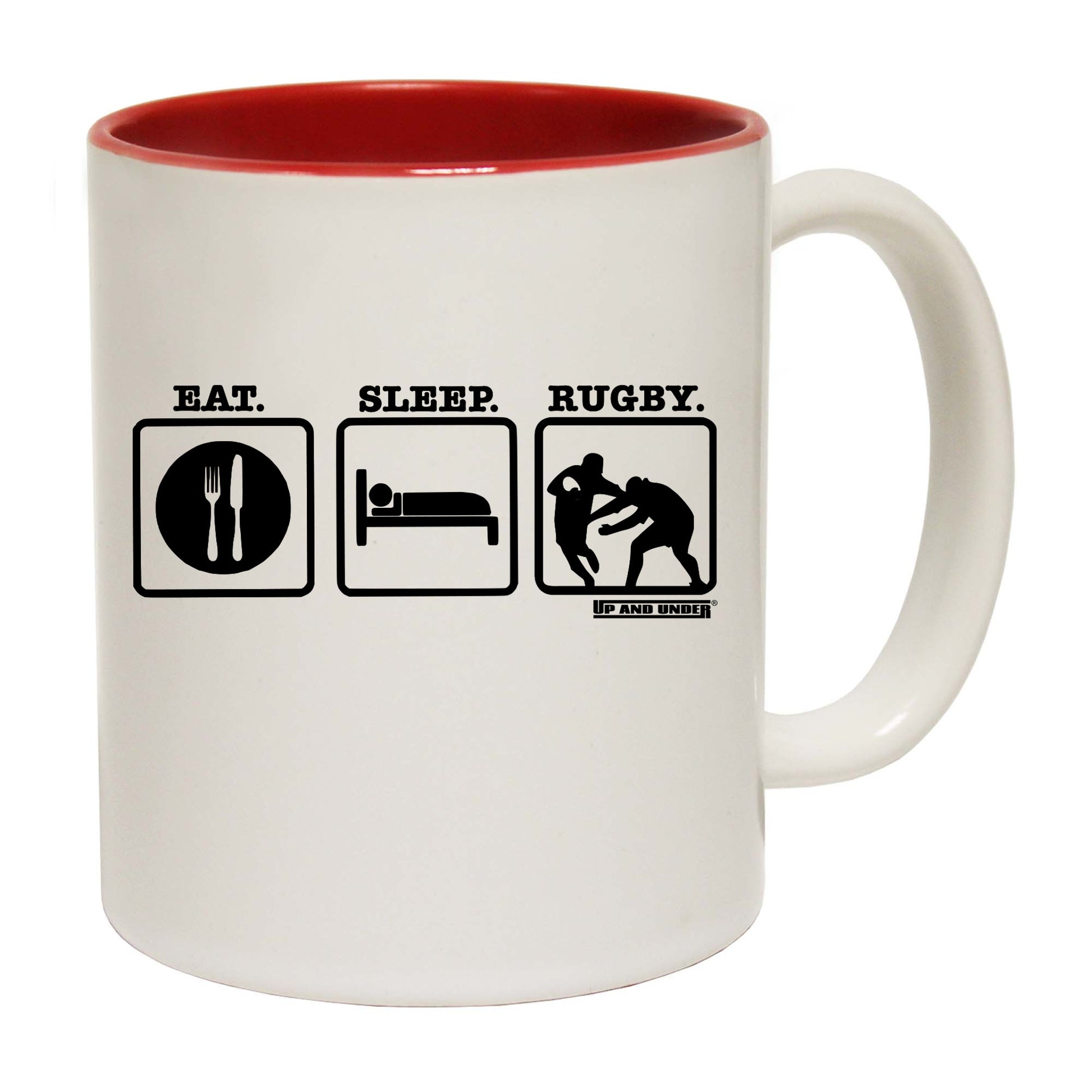 Uau Eat Sleep Rugby - Funny Coffee Mug