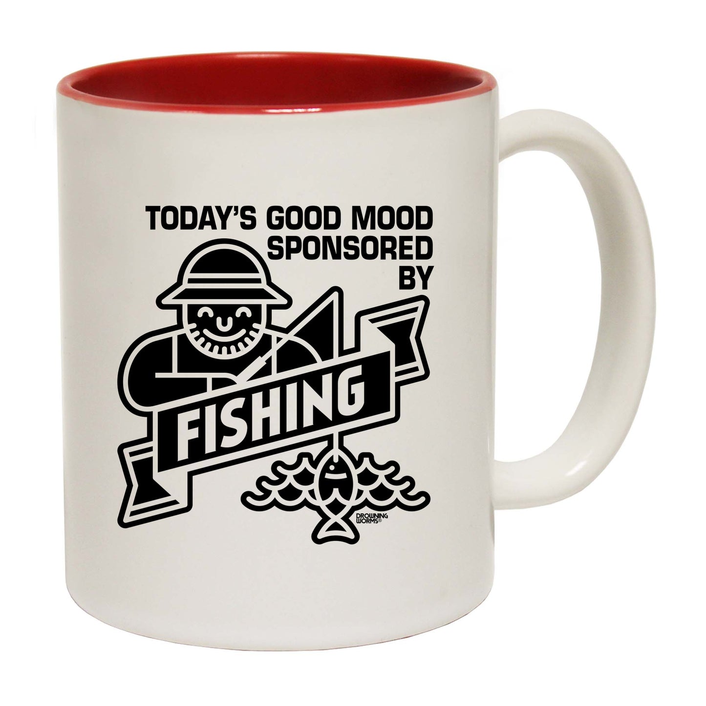 Dw Todays Good Mood Sponsered By Fishing - Funny Coffee Mug