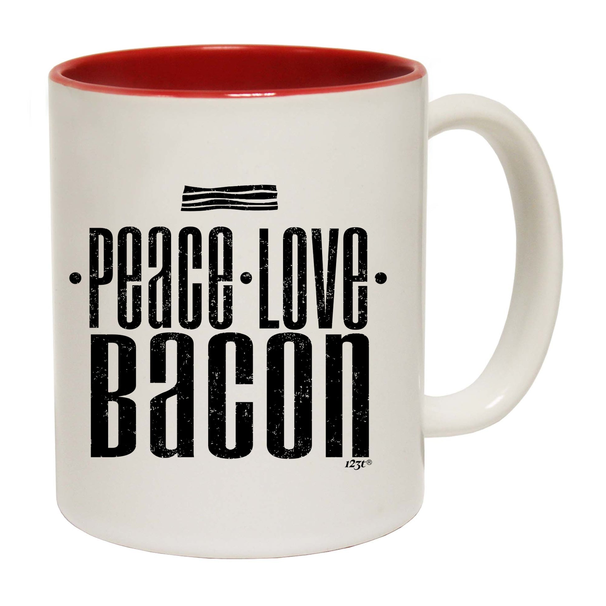 Peace Love Bacon - Funny Coffee Mug