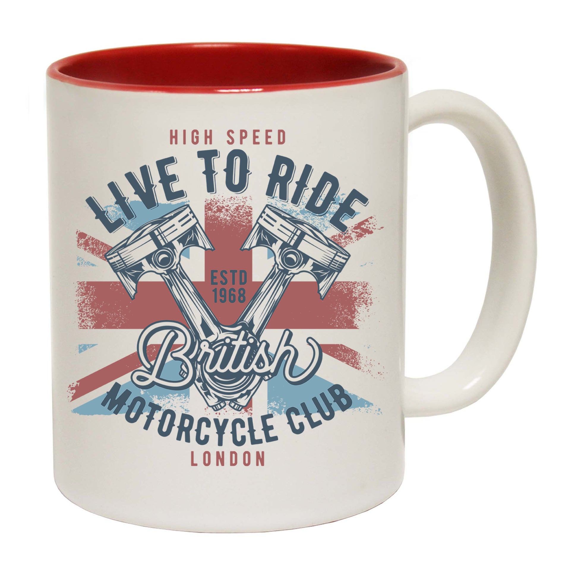 Live To Ride British Motorcycle Club Motorbike - Funny Coffee Mug