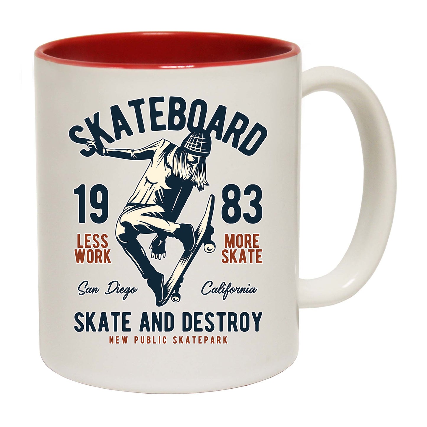 Skateboard Skate And Destroy Board California - Funny Coffee Mug