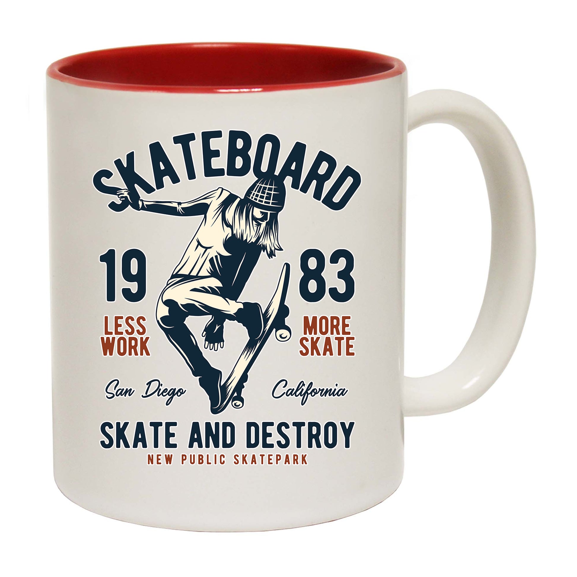 Skateboard Skate And Destroy Board California - Funny Coffee Mug