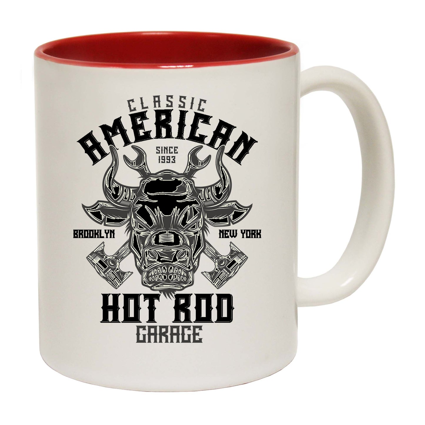 Classic American Hotrod Car Garage - Funny Coffee Mug