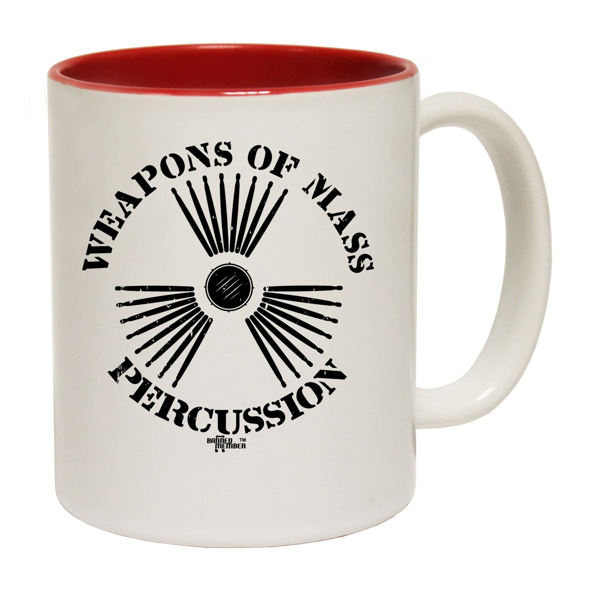 Drummer Drums Weapons Of Mass Percussion Yellow - Funny Coffee Mug