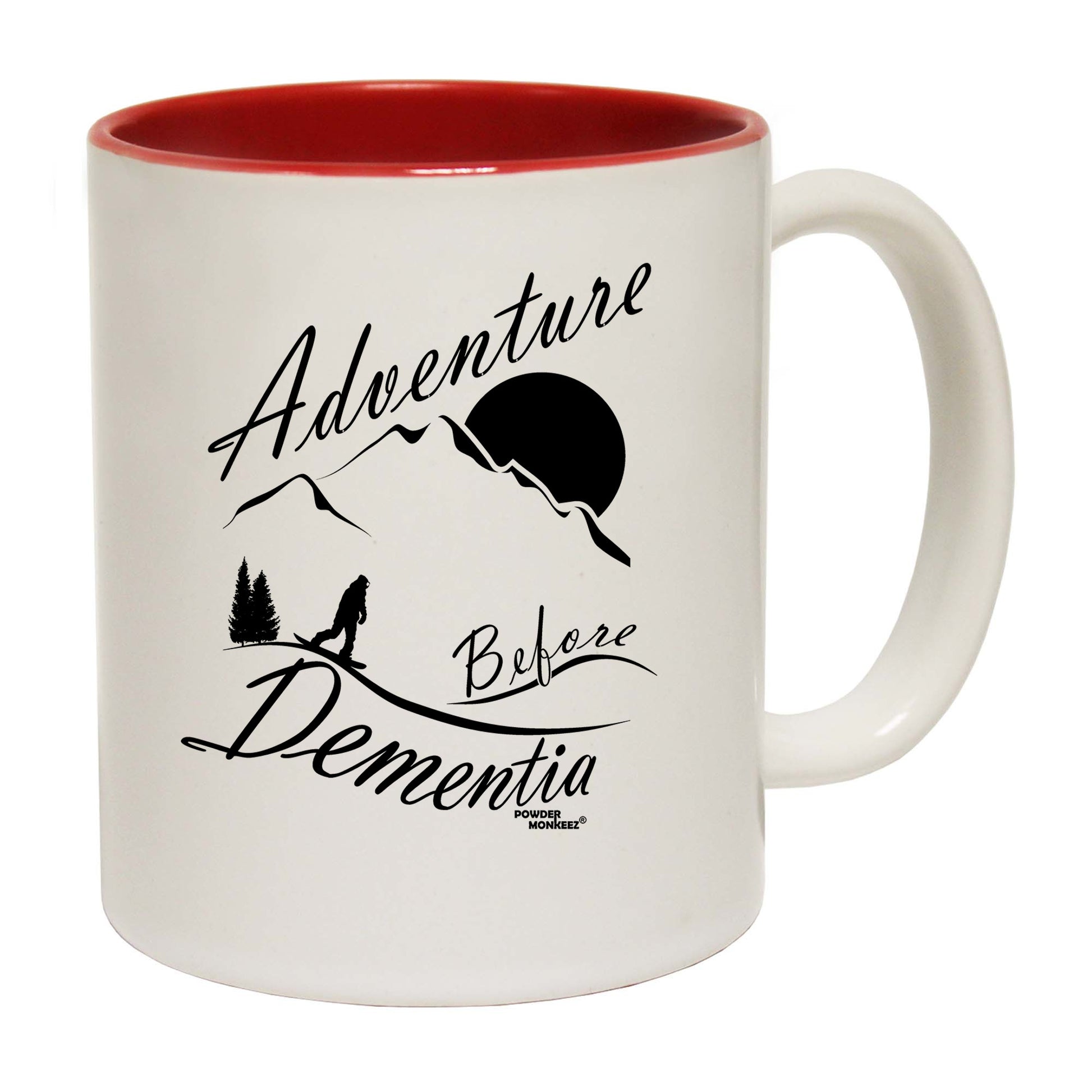 Pm Adventure Before Dementia Snowboard Slope White - Funny Coffee Mug