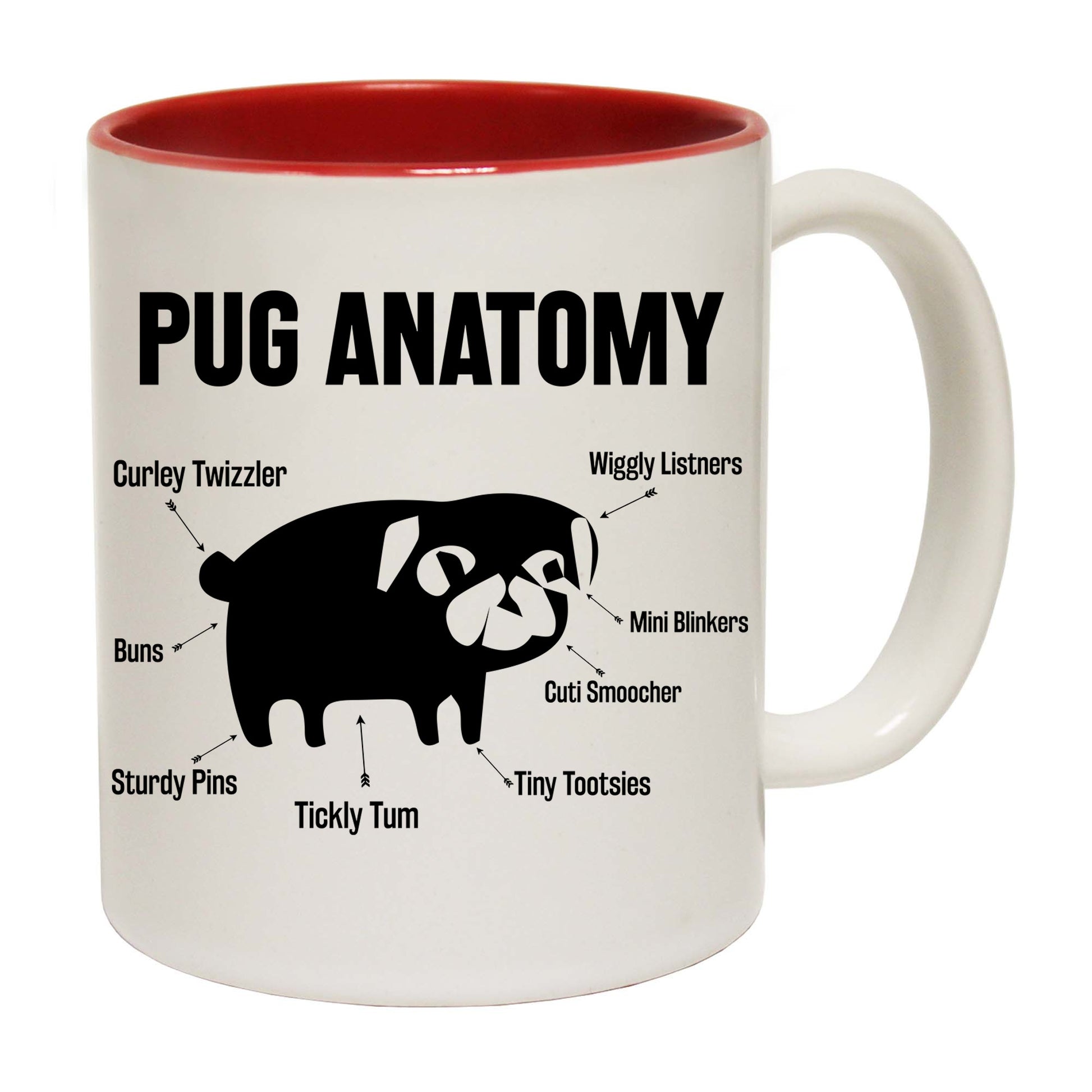 Pug Anatomy Dog Pugs Dogs - Funny Coffee Mug