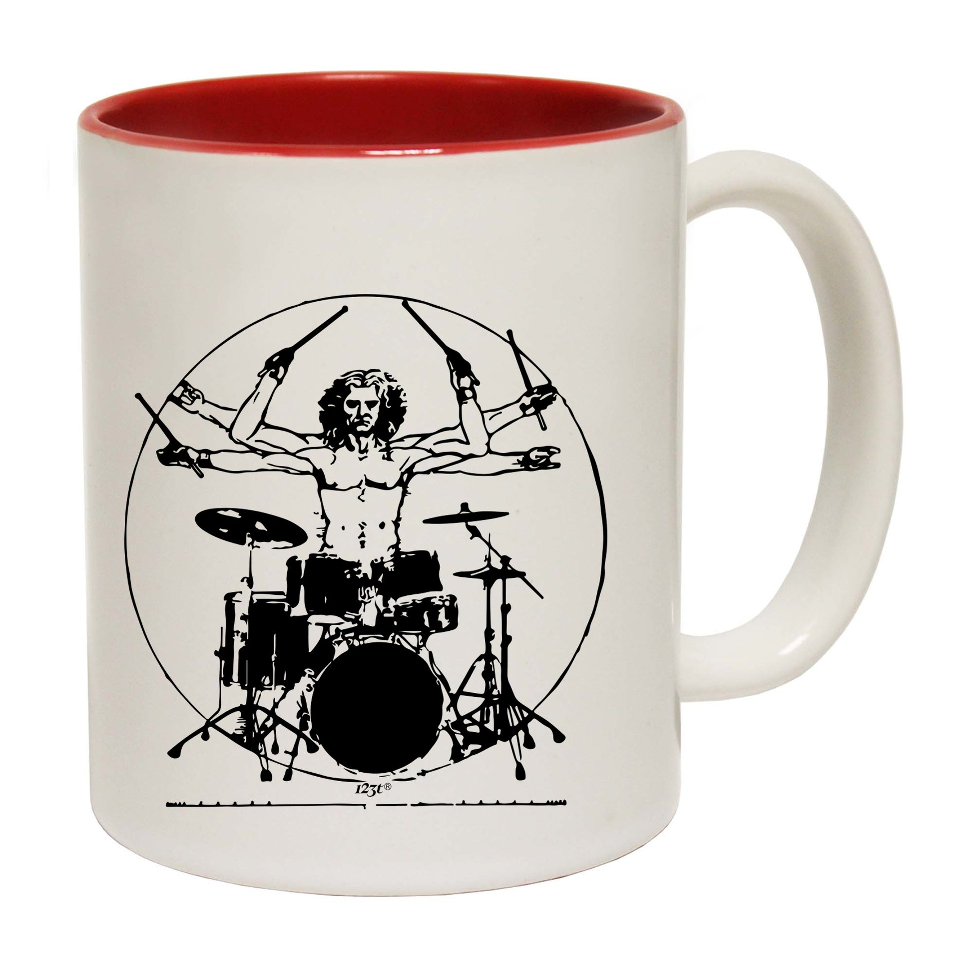 Leonardo Drummer Music White - Funny Coffee Mug