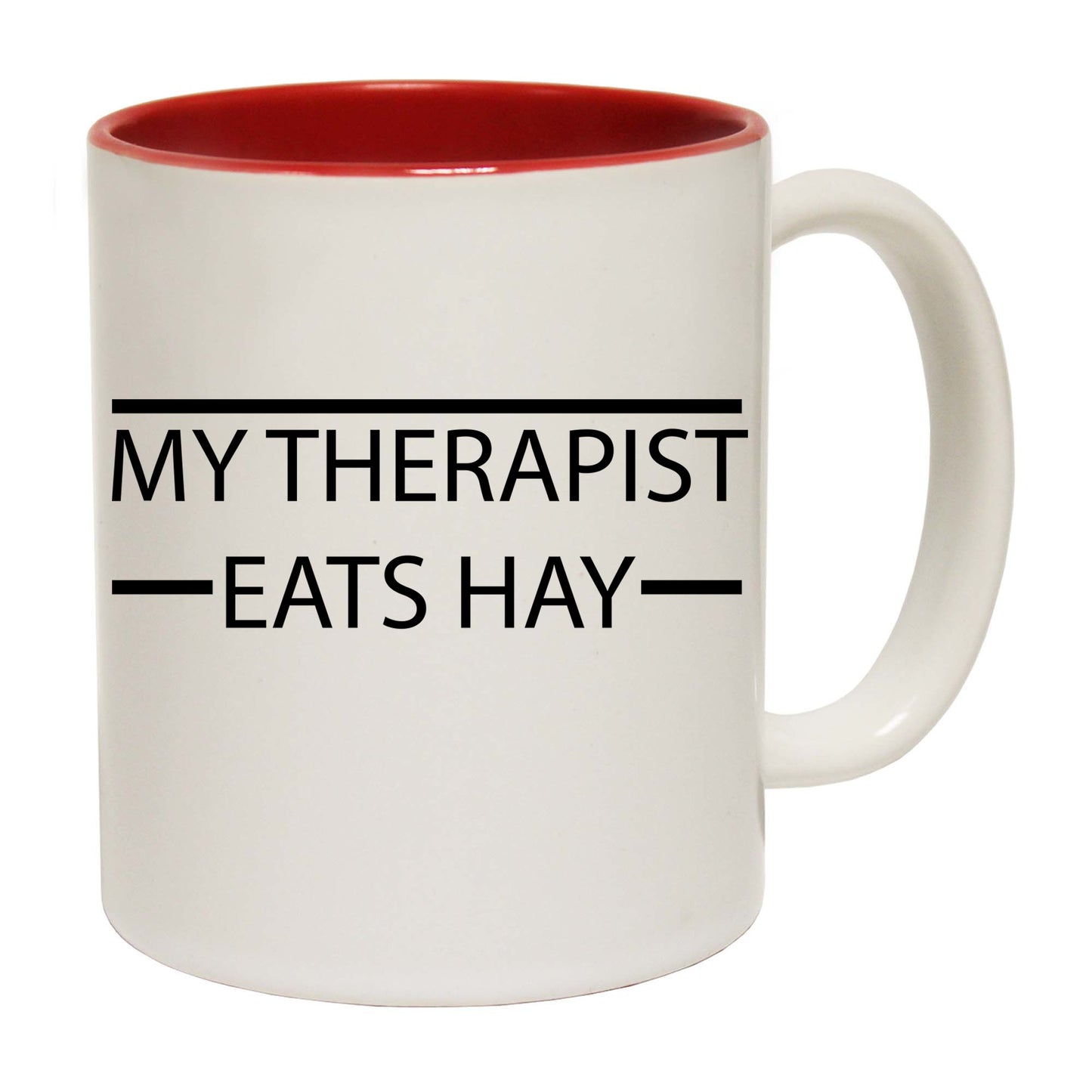 My Therapist Eats Hay Equestrian Horse Horses - Funny Coffee Mug