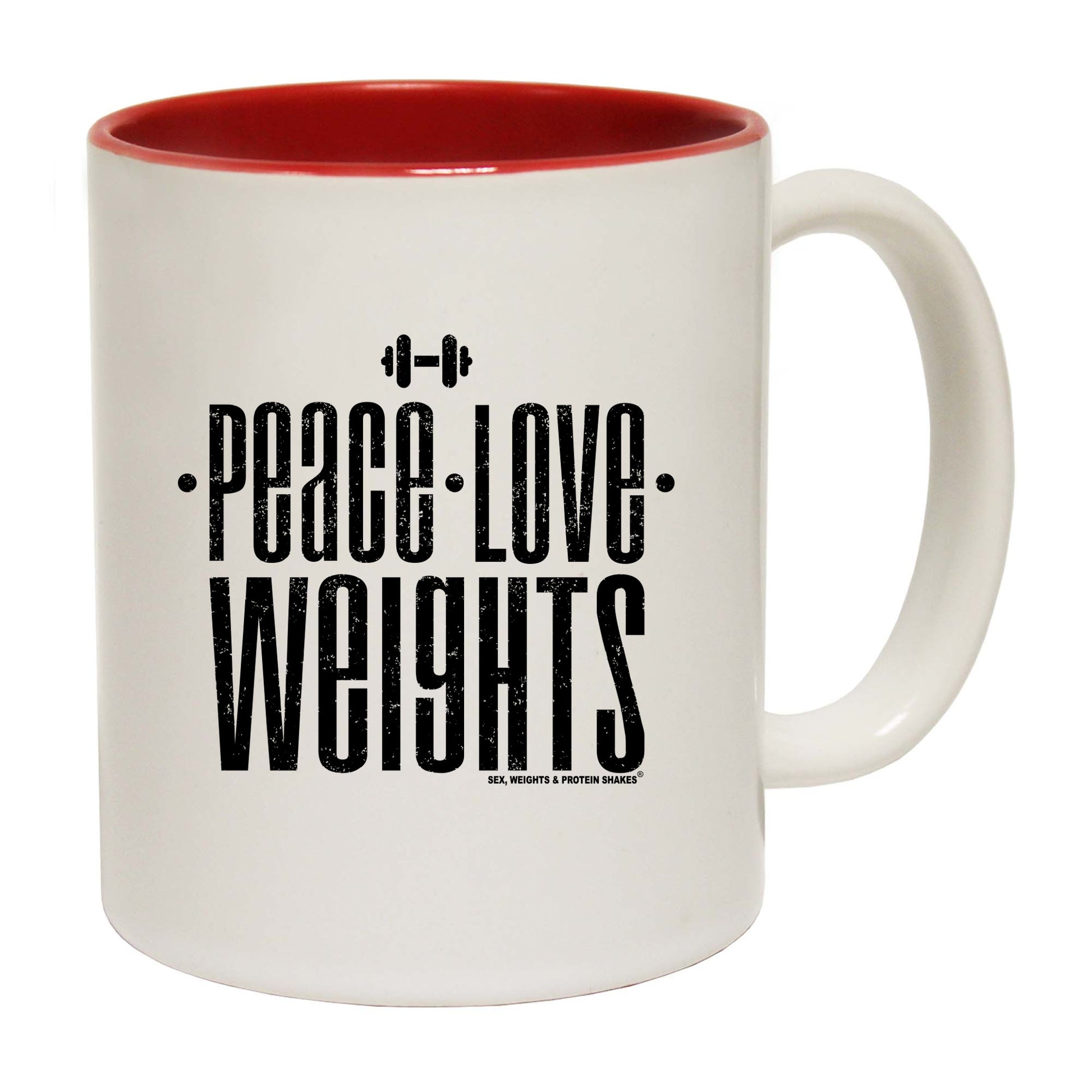 Swps Peace Love Weights - Funny Coffee Mug