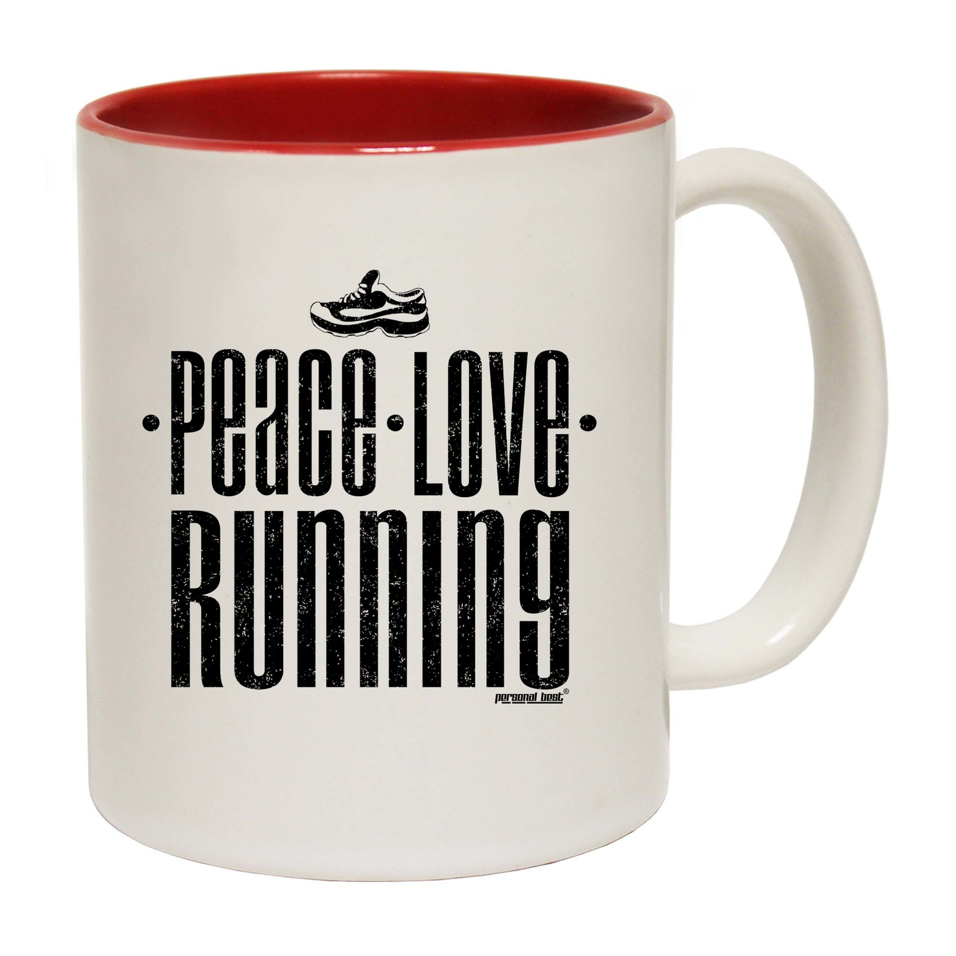 Pb Peace Love Running - Funny Coffee Mug