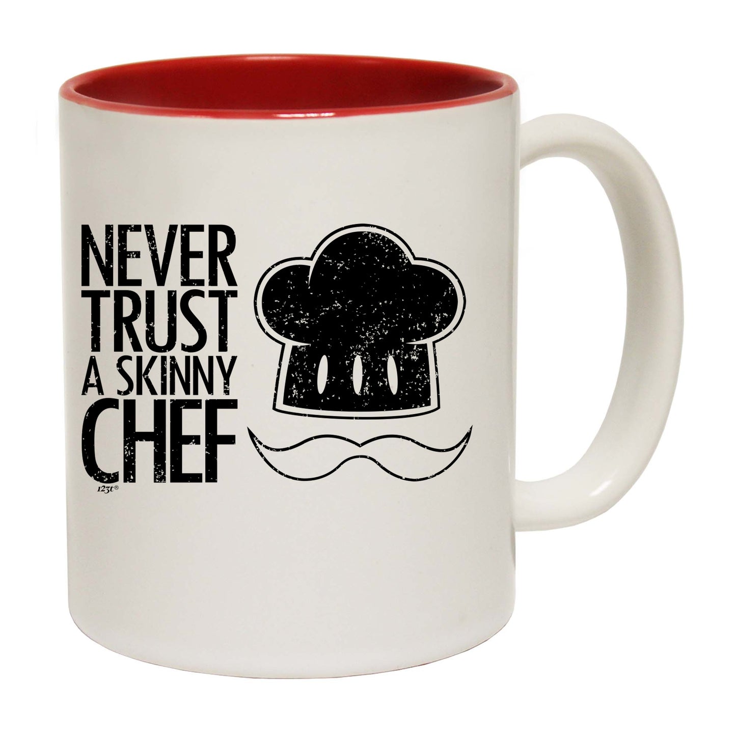 Never Trust A Skinny Chef - Funny Coffee Mug