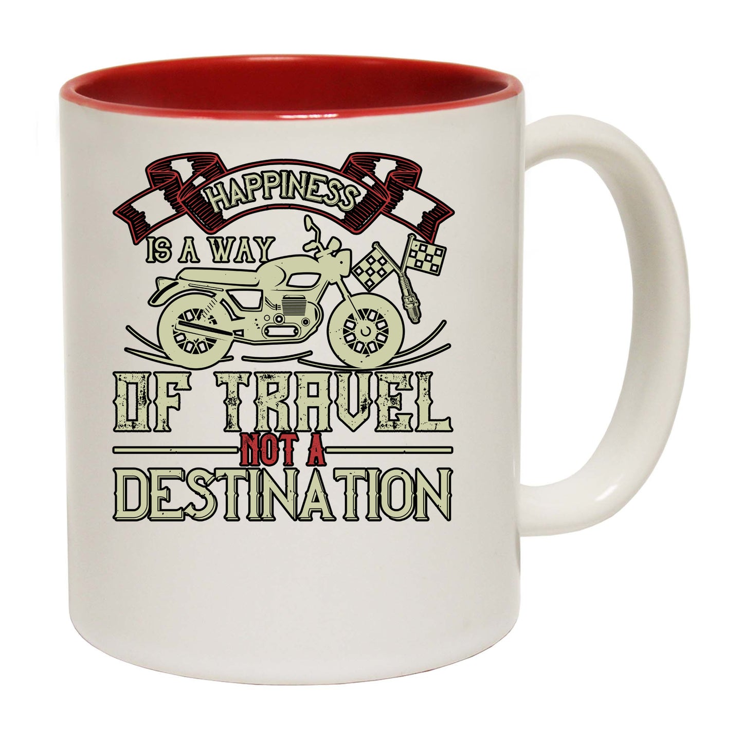 Motorbike Happiness Is A Way Of Travel Not A Destination - Funny Coffee Mug